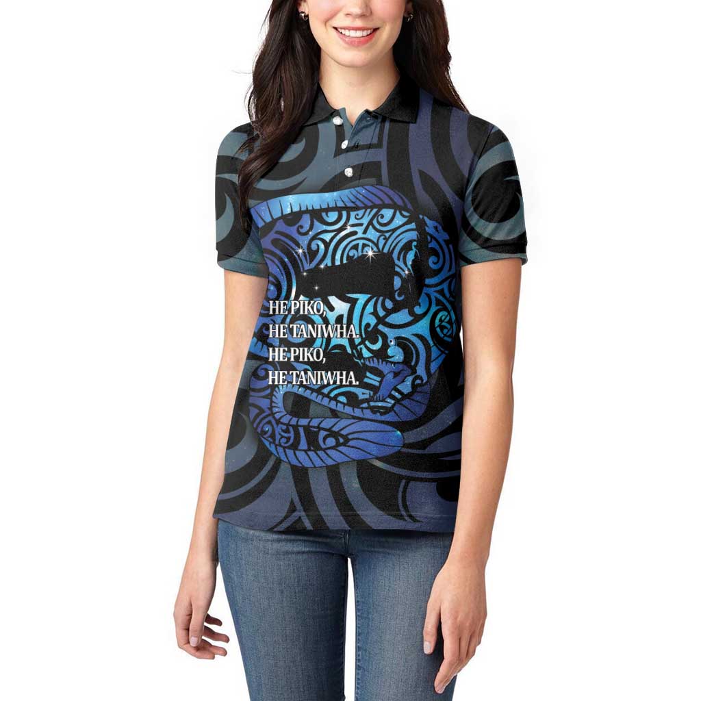 Tuna Eel New Zealand Matariki Women Polo Shirt He Piko He Taniwha Maori Pattern LT14 - Polynesian Pride