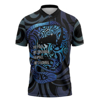 Tuna Eel New Zealand Matariki Zipper Polo Shirt He Piko He Taniwha Maori Pattern LT14 Purple - Polynesian Pride