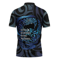 Tuna Eel New Zealand Matariki Zipper Polo Shirt He Piko He Taniwha Maori Pattern LT14 - Polynesian Pride