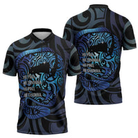 Tuna Eel New Zealand Matariki Zipper Polo Shirt He Piko He Taniwha Maori Pattern LT14 - Polynesian Pride