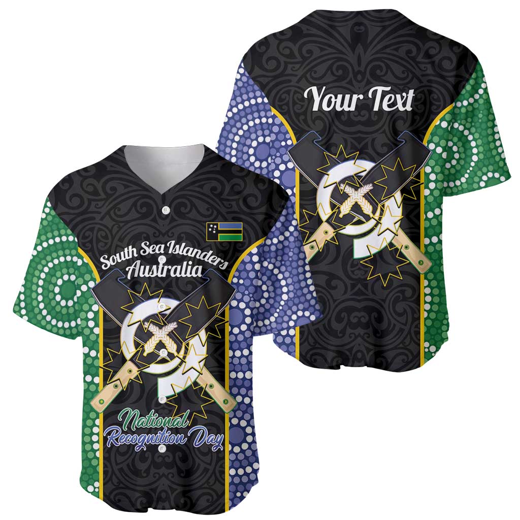 Personalised South Sea Islanders National Recognition Day Baseball Jersey Australia Aboriginal Vanuatu Pig Tusk