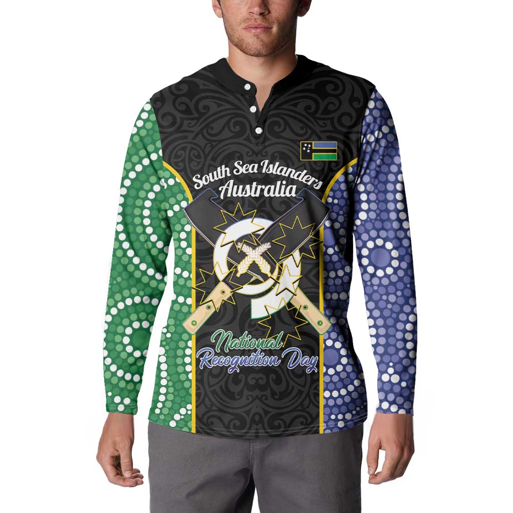 Personalised South Sea Islanders National Recognition Day Button Sweatshirt Australia Aboriginal Vanuatu Pig Tusk LT14 - Polynesian Pride