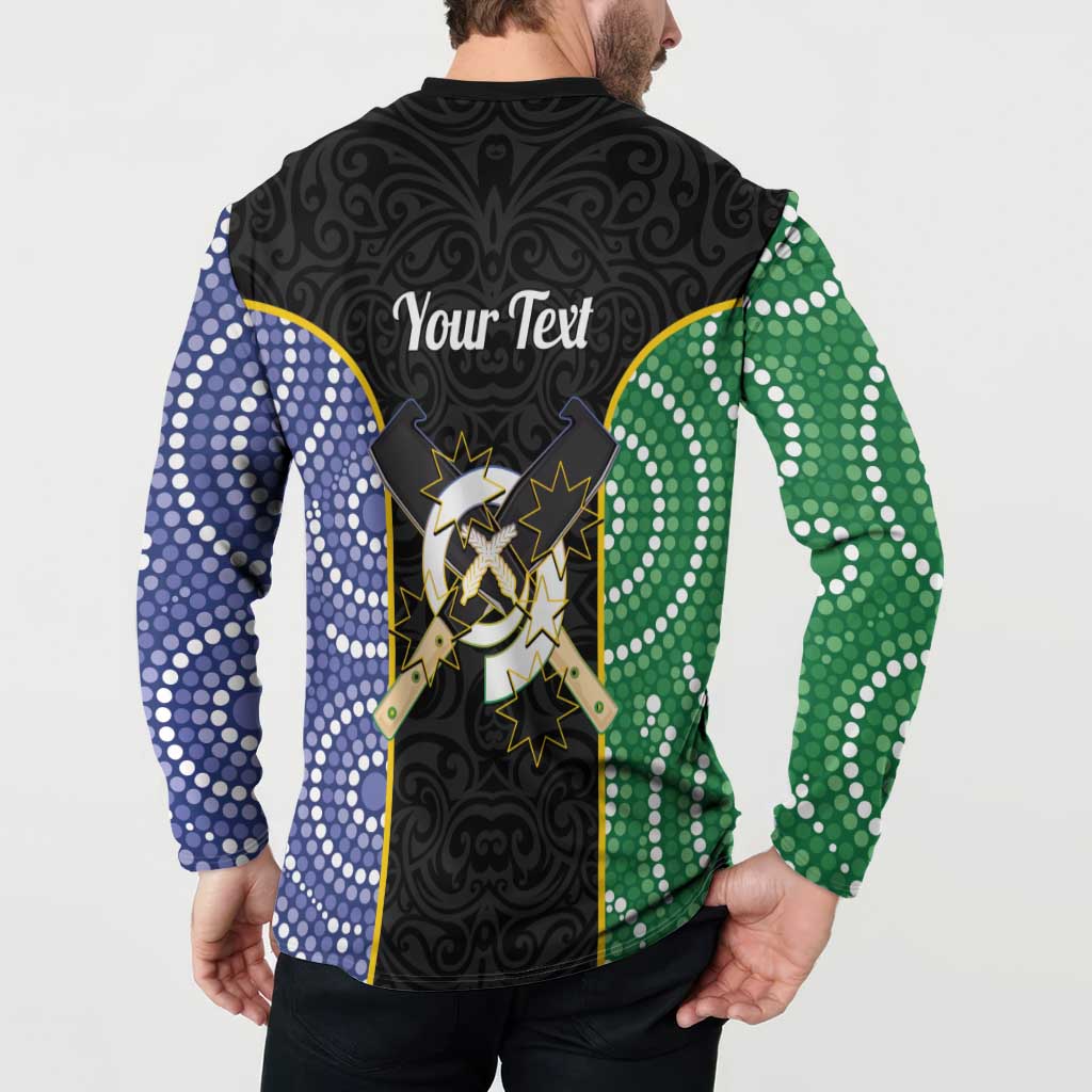 Personalised South Sea Islanders National Recognition Day Button Sweatshirt Australia Aboriginal Vanuatu Pig Tusk LT14 - Polynesian Pride