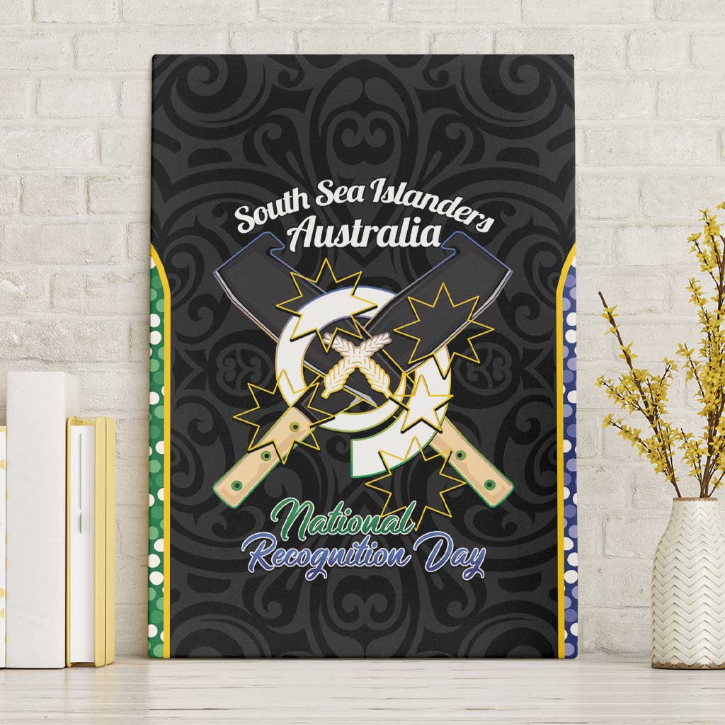South Sea Islanders National Recognition Day Canvas Wall Art Australia Aboriginal Vanuatu Pig Tusk LT14 Without Frame Black - Polynesian Pride