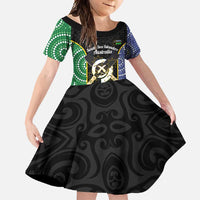 Personalised South Sea Islanders National Recognition Day Family Matching Long Sleeve Bodycon Dress and Hawaiian Shirt Australia Aboriginal Vanuatu Pig Tusk