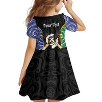 Personalised South Sea Islanders National Recognition Day Family Matching Off Shoulder Maxi Dress and Hawaiian Shirt Australia Aboriginal Vanuatu Pig Tusk