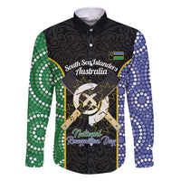 Personalised South Sea Islanders National Recognition Day Family Matching Off Shoulder Short Dress and Hawaiian Shirt Australia Aboriginal Vanuatu Pig Tusk
