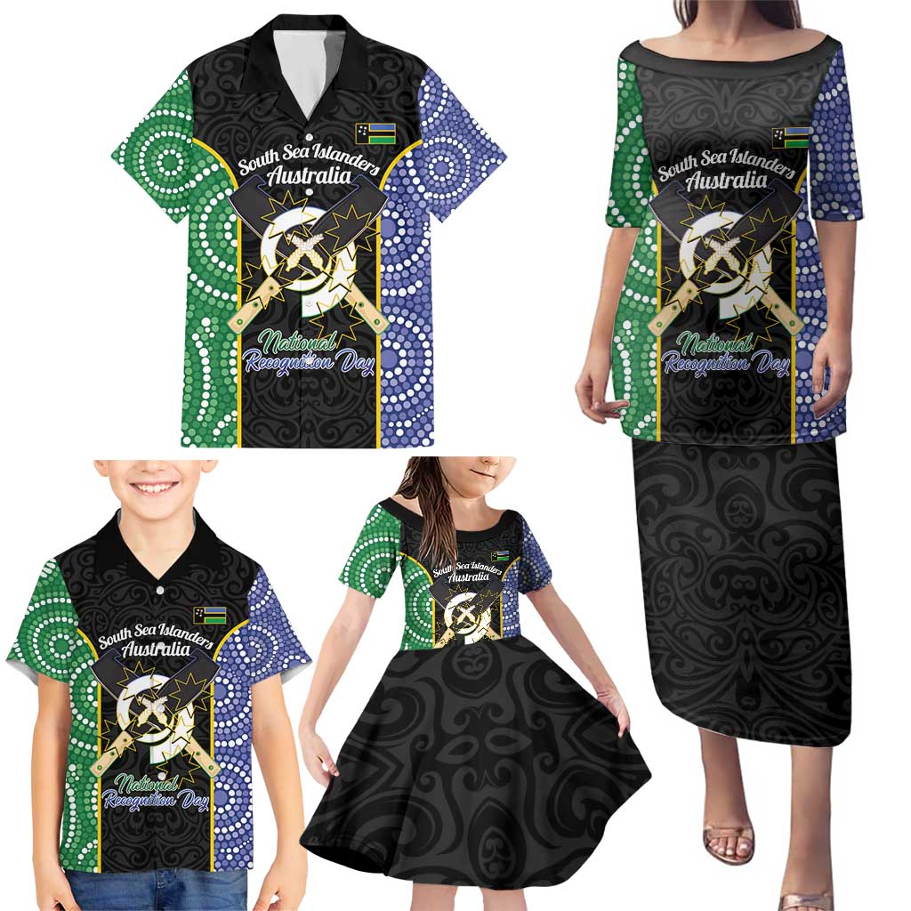 Personalised South Sea Islanders National Recognition Day Family Matching Puletasi and Hawaiian Shirt Australia Aboriginal Vanuatu Pig Tusk LT14 - Polynesian Pride