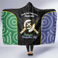South Sea Islanders National Recognition Day Hooded Blanket Australia Aboriginal Vanuatu Pig Tusk LT14 One Size Black - Polynesian Pride