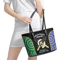 Personalised South Sea Islanders National Recognition Day Leather Tote Bag Australia Aboriginal Vanuatu Pig Tusk