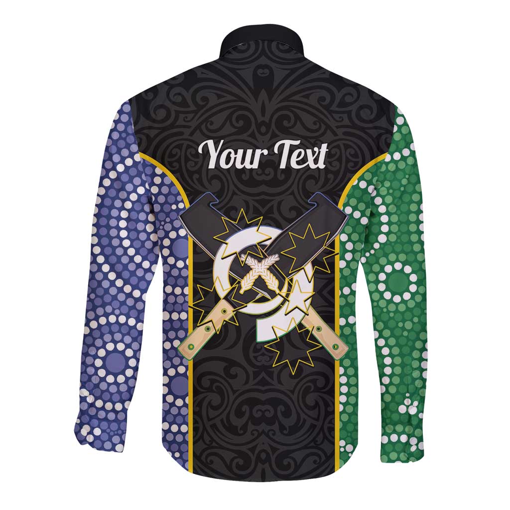 Personalised South Sea Islanders National Recognition Day Long Sleeve Button Shirt Australia Aboriginal Vanuatu Pig Tusk LT14 - Polynesian Pride