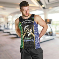 Personalised South Sea Islanders National Recognition Day Men Tank Top Australia Aboriginal Vanuatu Pig Tusk LT14 Black - Polynesian Pride