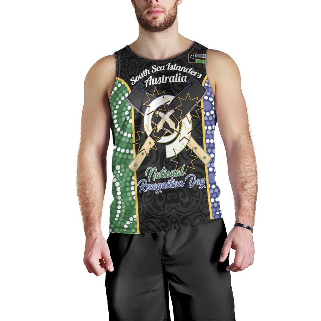 Personalised South Sea Islanders National Recognition Day Men Tank Top Australia Aboriginal Vanuatu Pig Tusk LT14 - Polynesian Pride
