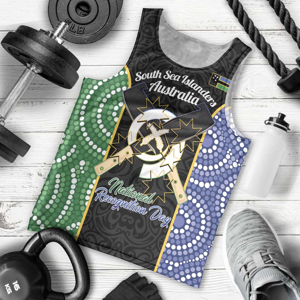 Personalised South Sea Islanders National Recognition Day Men Tank Top Australia Aboriginal Vanuatu Pig Tusk LT14 - Polynesian Pride