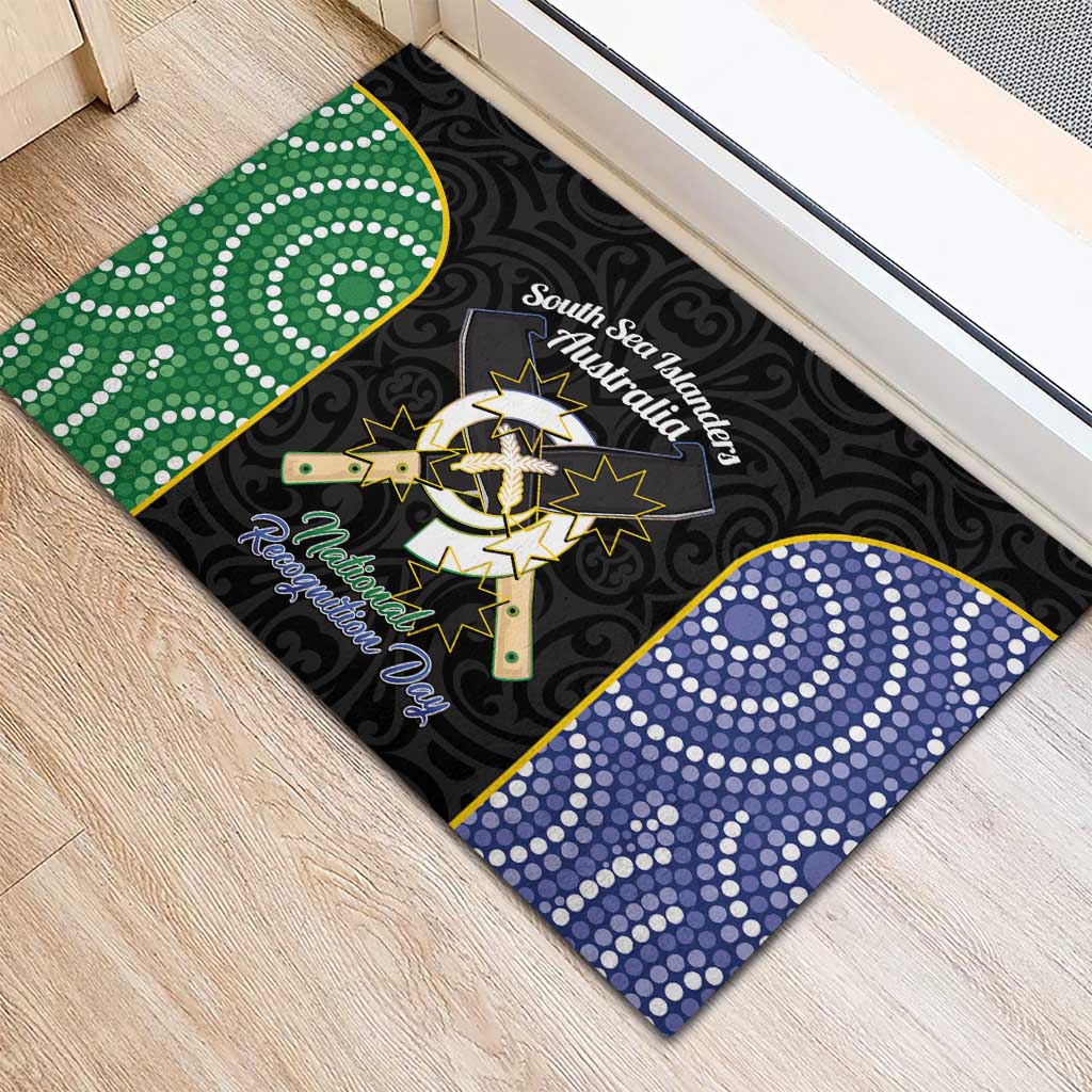South Sea Islanders National Recognition Day Rubber Doormat Australia Aboriginal Vanuatu Pig Tusk LT14 - Polynesian Pride