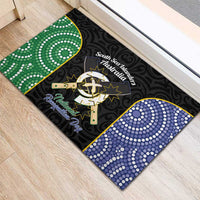 South Sea Islanders National Recognition Day Rubber Doormat Australia Aboriginal Vanuatu Pig Tusk LT14 - Polynesian Pride