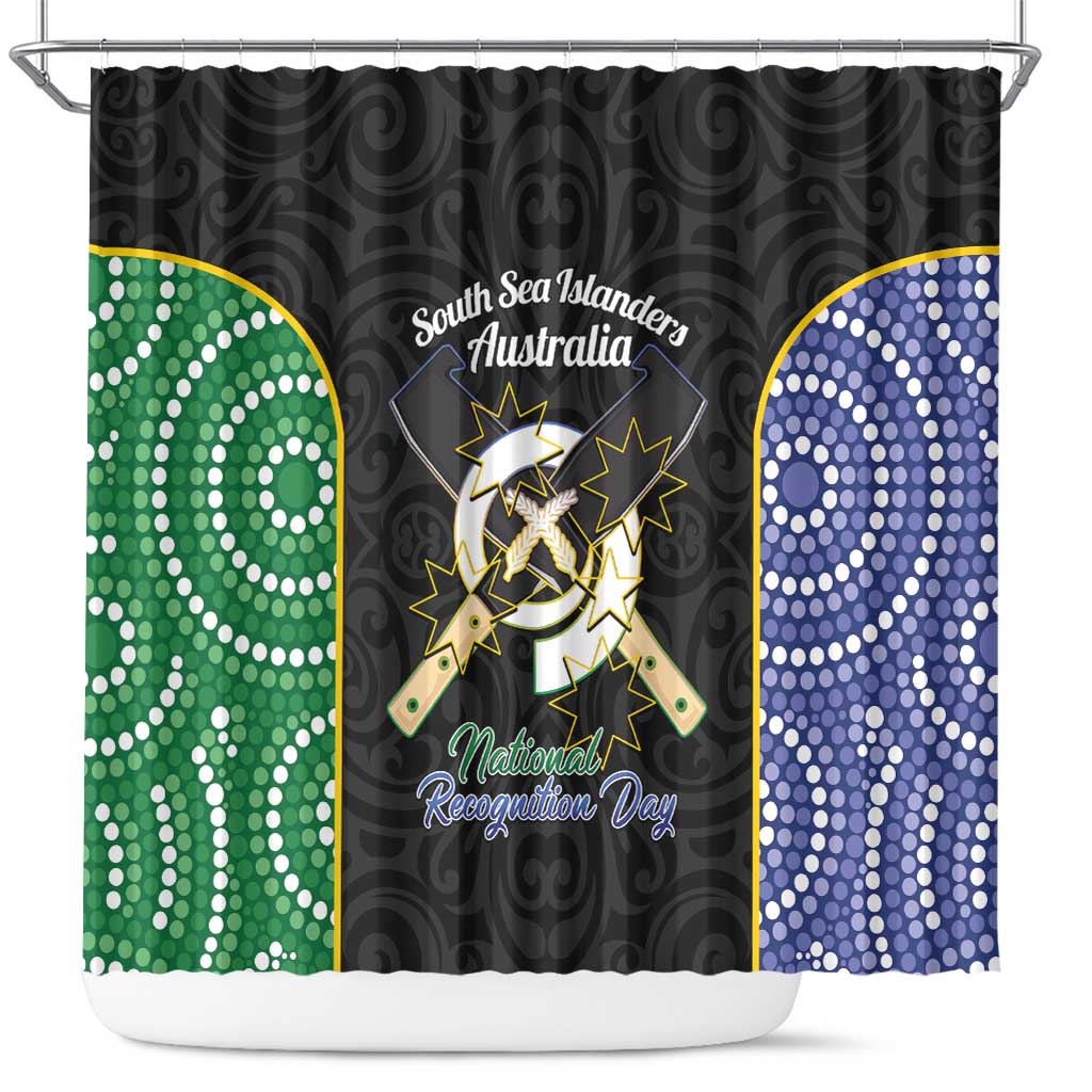 Personalised South Sea Islanders National Recognition Day Shower Curtain Australia Aboriginal Vanuatu Pig Tusk