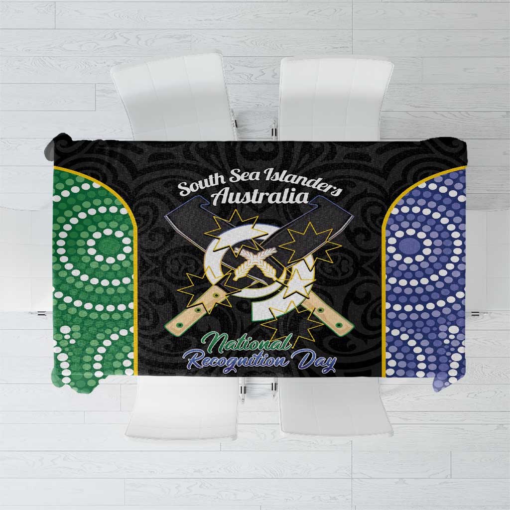 South Sea Islanders National Recognition Day Tablecloth Australia Aboriginal Vanuatu Pig Tusk LT14 Black - Polynesian Pride