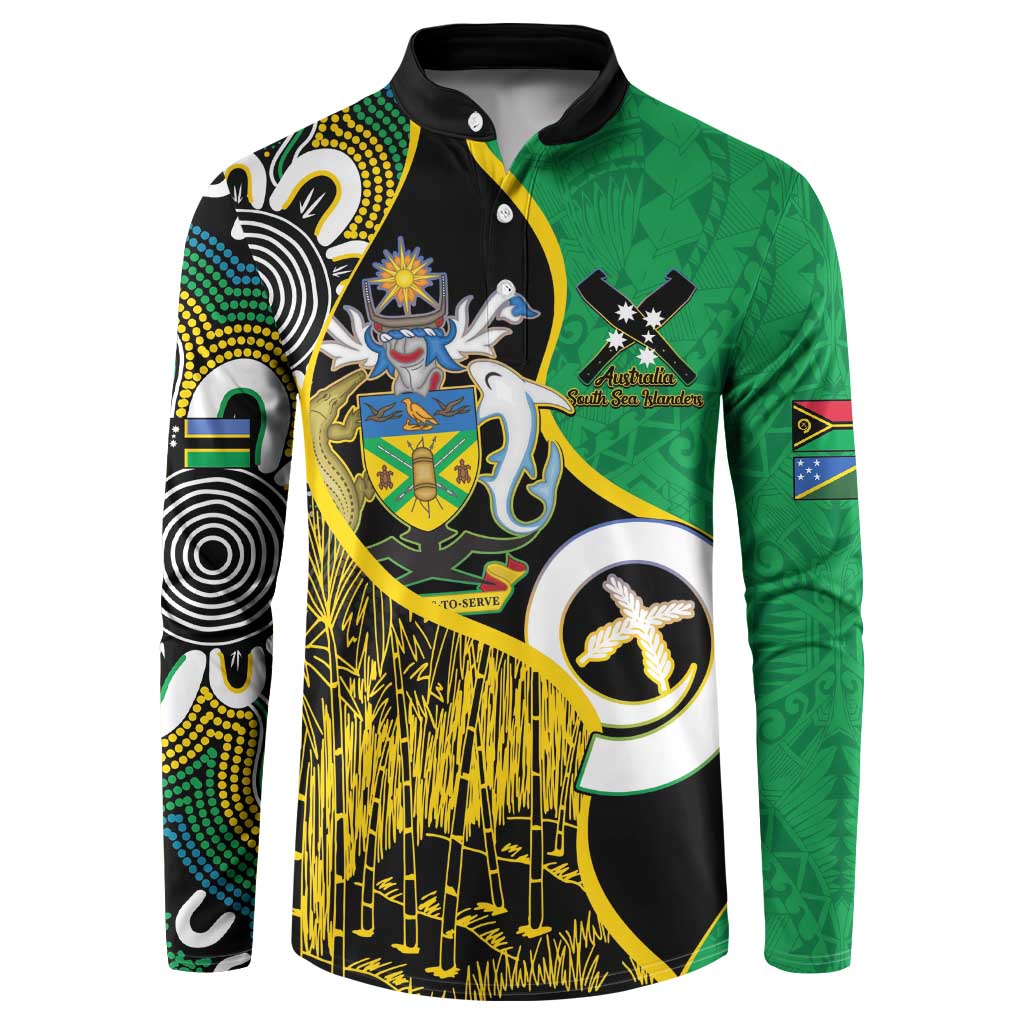 Australian South Sea Islanders National Recognition Day Button Sweatshirt Solomon Islands And Vanuatu Culture