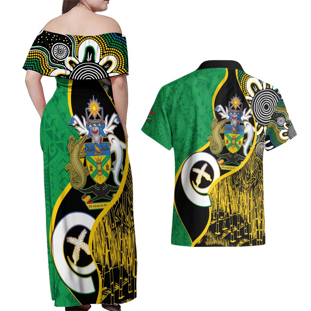 Australian South Sea Islanders National Recognition Day Couples Matching Off Shoulder Maxi Dress and Hawaiian Shirt Solomon Islands And Vanuatu Culture