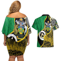 Australian South Sea Islanders National Recognition Day Couples Matching Off Shoulder Short Dress and Hawaiian Shirt Solomon Islands And Vanuatu Culture