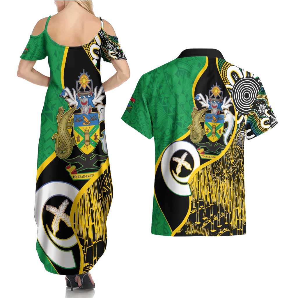 Australian South Sea Islanders National Recognition Day Couples Matching Summer Maxi Dress and Hawaiian Shirt Solomon Islands And Vanuatu Culture