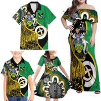 Australian South Sea Islanders National Recognition Day Family Matching Off Shoulder Maxi Dress and Hawaiian Shirt Solomon Islands And Vanuatu Culture