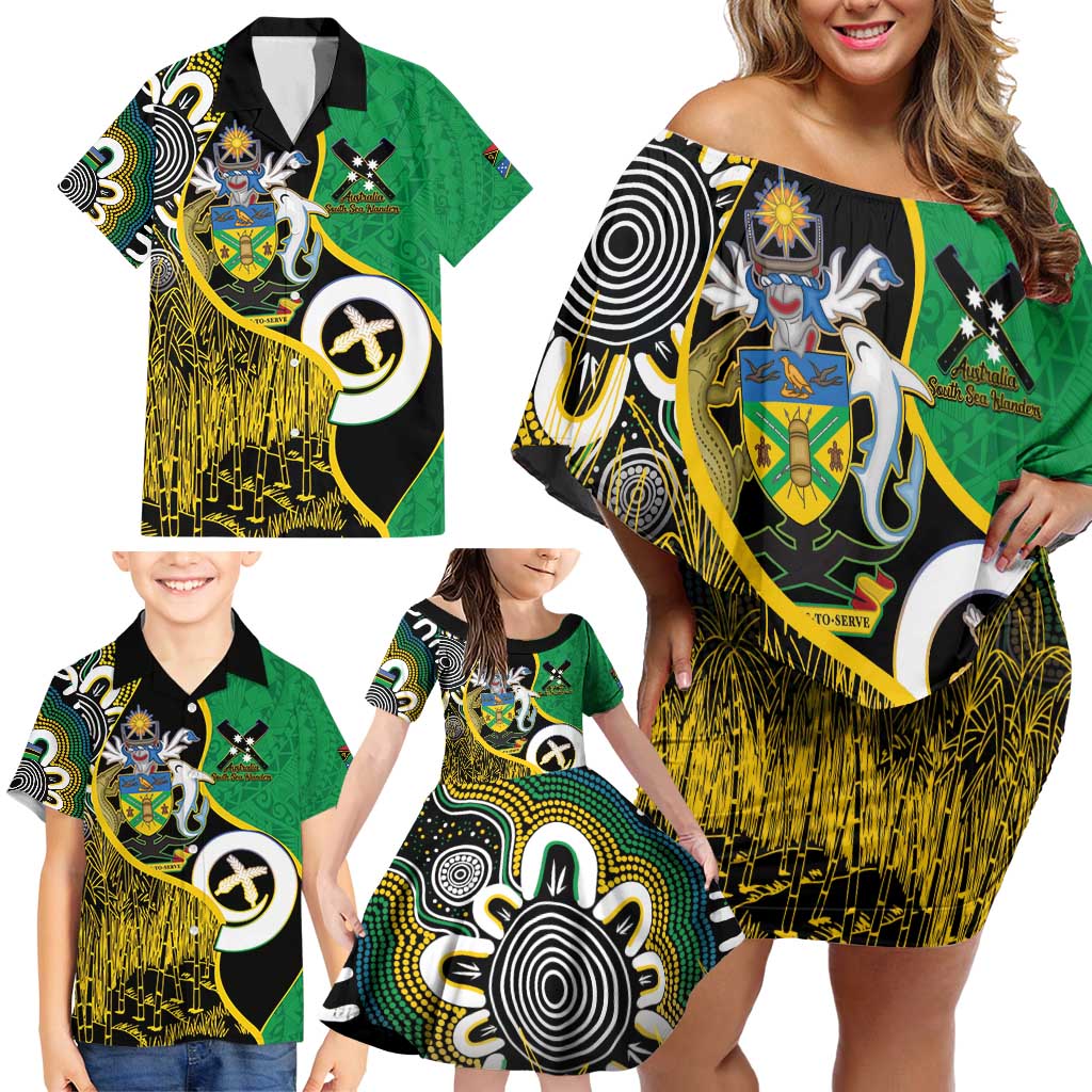 Australian South Sea Islanders National Recognition Day Family Matching Off Shoulder Short Dress and Hawaiian Shirt Solomon Islands And Vanuatu Culture