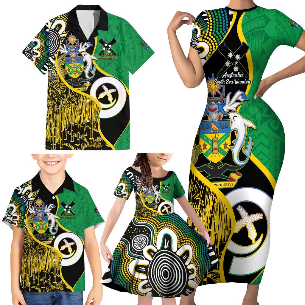 Australian South Sea Islanders National Recognition Day Family Matching Short Sleeve Bodycon Dress and Hawaiian Shirt Solomon Islands And Vanuatu Culture