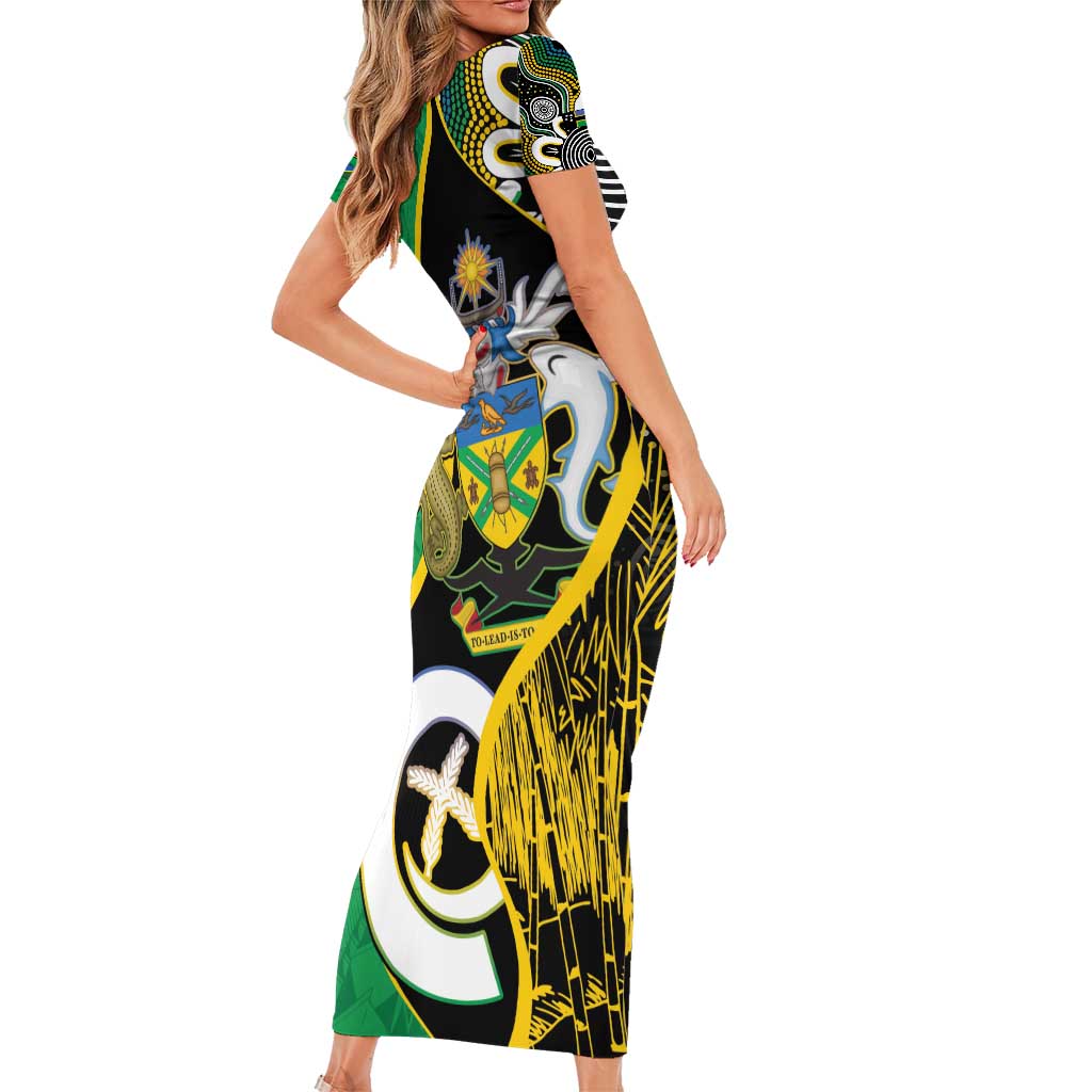Australian South Sea Islanders National Recognition Day Family Matching Short Sleeve Bodycon Dress and Hawaiian Shirt Solomon Islands And Vanuatu Culture