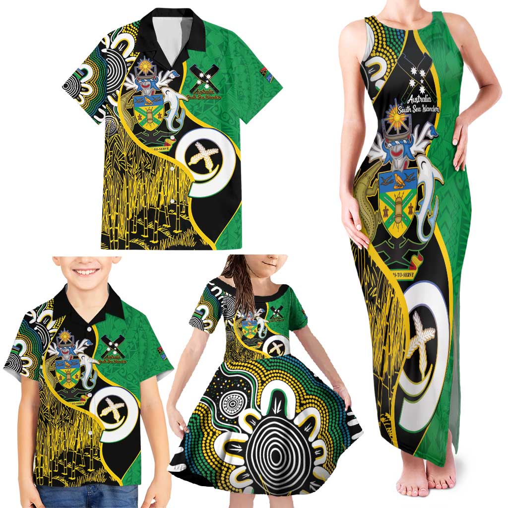 Australian South Sea Islanders National Recognition Day Family Matching Tank Maxi Dress and Hawaiian Shirt Solomon Islands And Vanuatu Culture