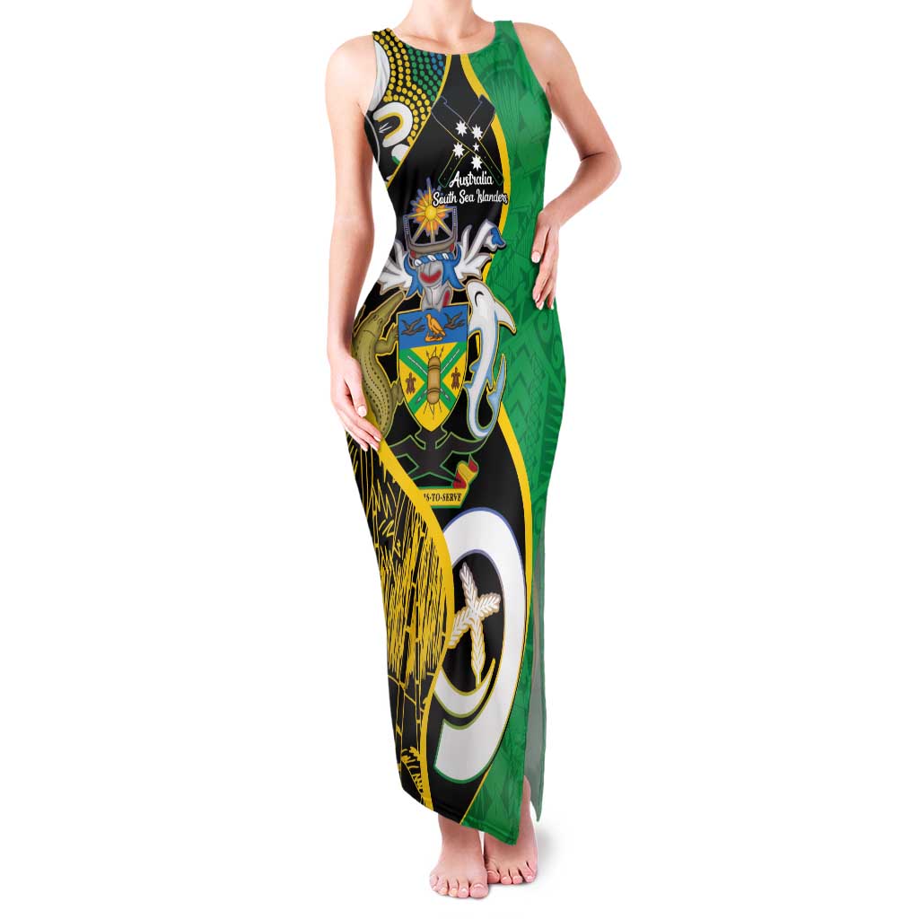 Australian South Sea Islanders National Recognition Day Family Matching Tank Maxi Dress and Hawaiian Shirt Solomon Islands And Vanuatu Culture