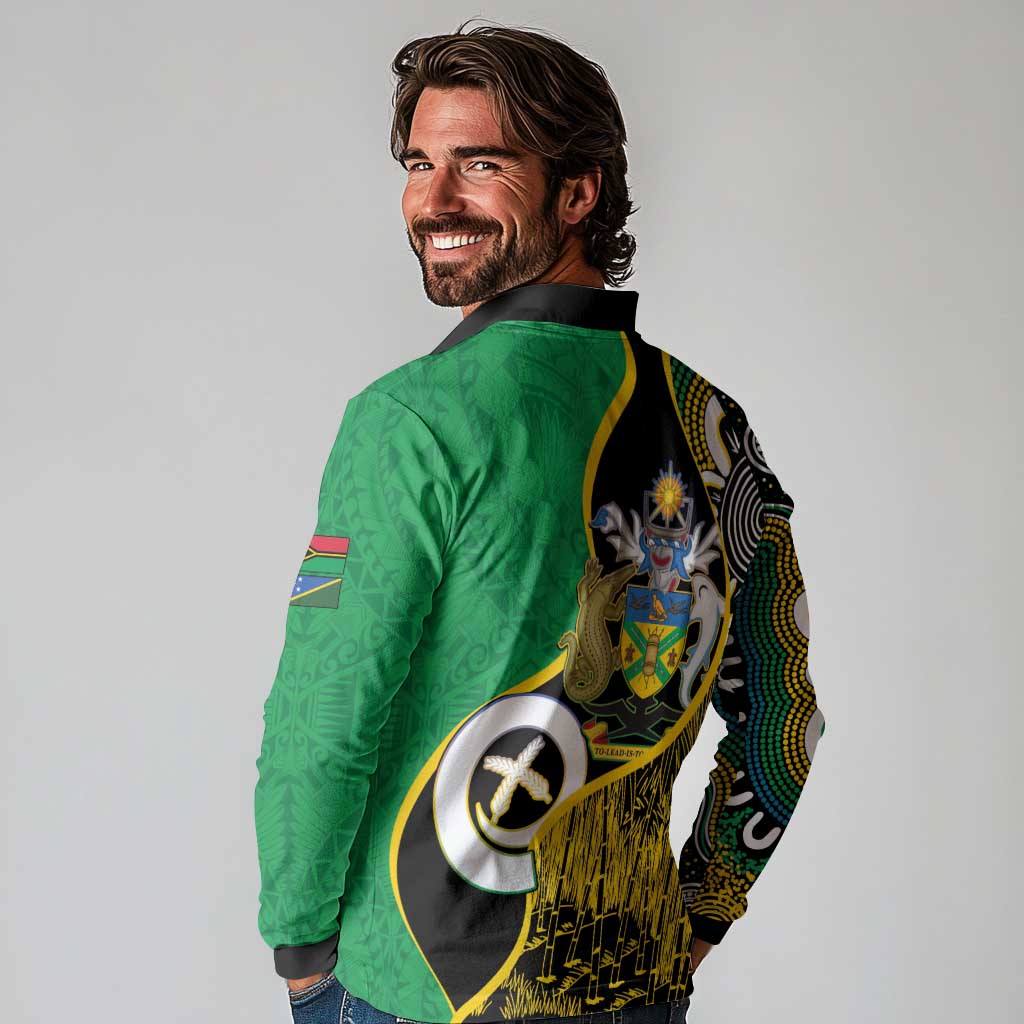 Australian South Sea Islanders National Recognition Day Long Sleeve Polo Shirt Solomon Islands And Vanuatu Culture