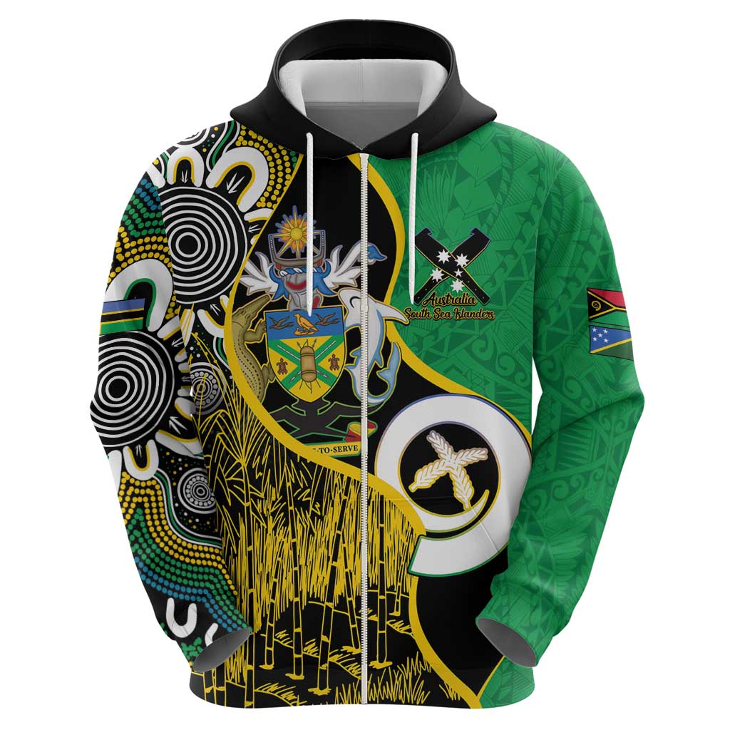 Australian South Sea Islanders National Recognition Day Zip Hoodie Solomon Islands And Vanuatu Culture