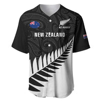 Personalised New Zealand Silver Fern Rugby Baseball Jersey All Black Go Champions Maori Pattern LT14