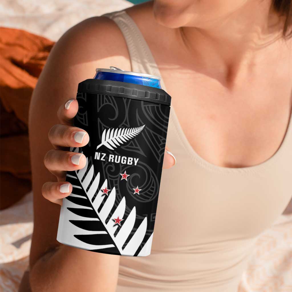 New Zealand Silver Fern Rugby 4 in 1 Can Cooler Tumbler All Black Go Champions Maori Pattern LT14