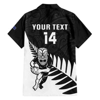 Personalised New Zealand Silver Fern Rugby Hawaiian Shirt All Black Go Champions Maori Pattern LT14