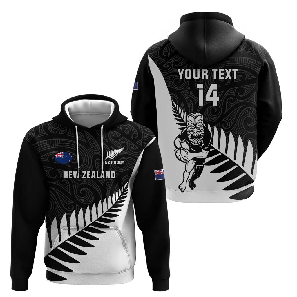 Custom New Zealand Silver Fern Rugby Hoodie All Black Go Champions Maori Pattern LT14