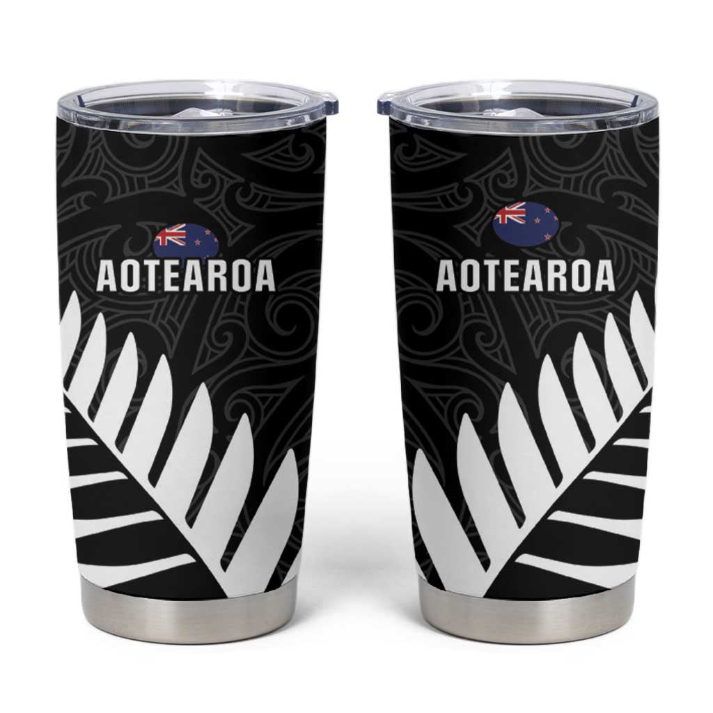 New Zealand Silver Fern Rugby Tumbler Cup All Black Go Champions Maori Pattern