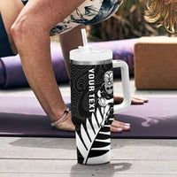 New Zealand Silver Fern Rugby Tumbler With Handle All Black Go Champions Maori Pattern LT14