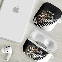 Personalised New Zealand Darts AirPods Case Silver Fern Aotearoa Maori Pattern - Polynesian Pride