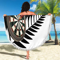 Personalised New Zealand Darts Beach Blanket Silver Fern Aotearoa Maori Pattern LT14 - Polynesian Pride