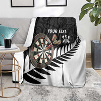 Personalised New Zealand Darts Blanket Silver Fern Aotearoa Maori Pattern - Polynesian Pride