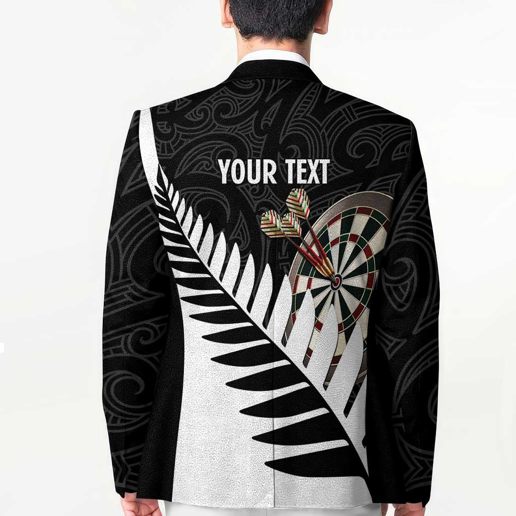 Personalised New Zealand Darts Blazer Silver Fern Aotearoa Maori Pattern - Polynesian Pride