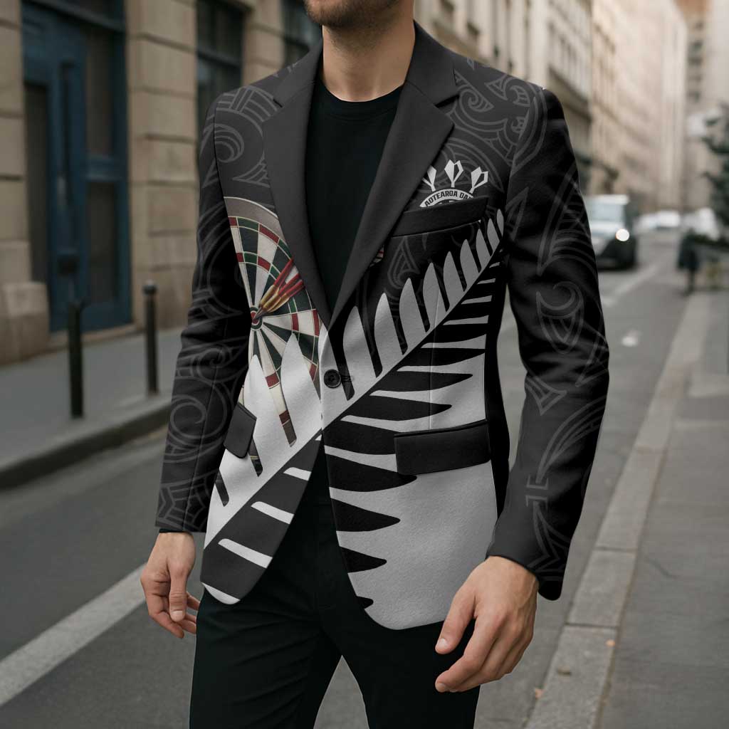 Personalised New Zealand Darts Blazer Silver Fern Aotearoa Maori Pattern - Polynesian Pride