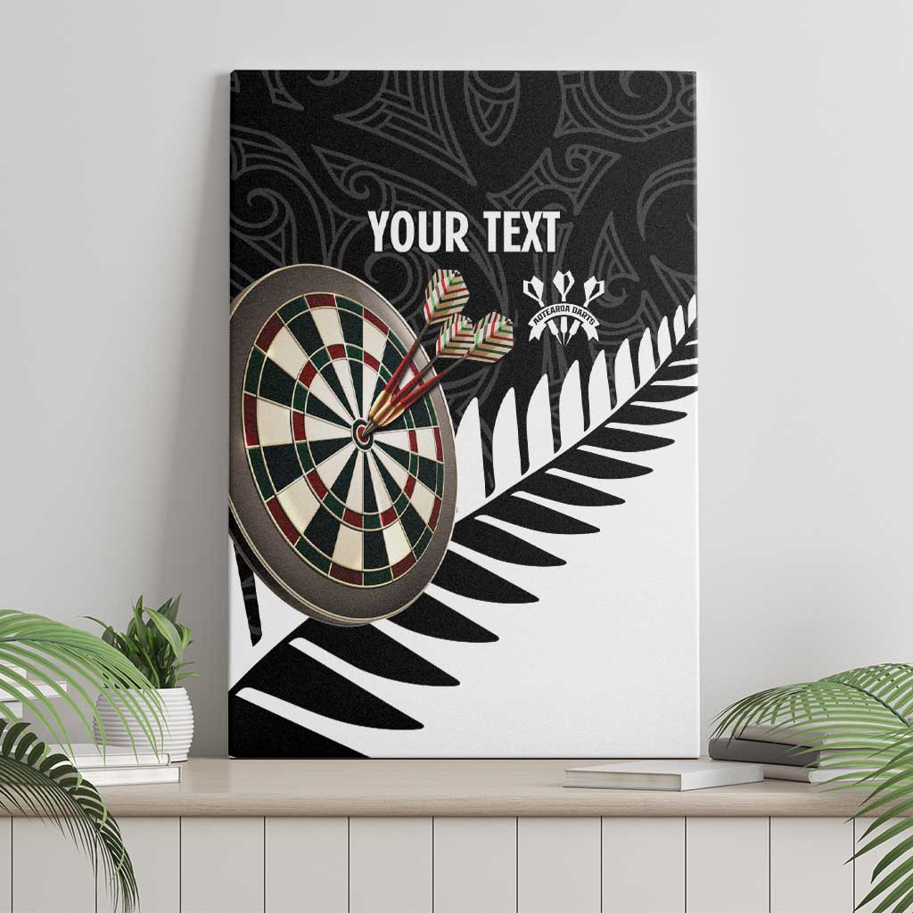 Personalised New Zealand Darts Canvas Wall Art Silver Fern Aotearoa Maori Pattern LT14 - Polynesian Pride