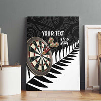 Personalised New Zealand Darts Canvas Wall Art Silver Fern Aotearoa Maori Pattern LT14 - Polynesian Pride