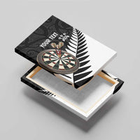 Personalised New Zealand Darts Canvas Wall Art Silver Fern Aotearoa Maori Pattern LT14 - Polynesian Pride