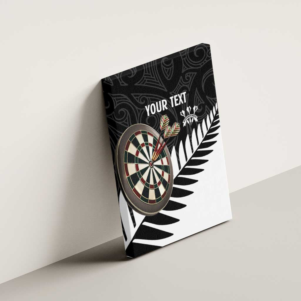 Personalised New Zealand Darts Canvas Wall Art Silver Fern Aotearoa Maori Pattern LT14 - Polynesian Pride