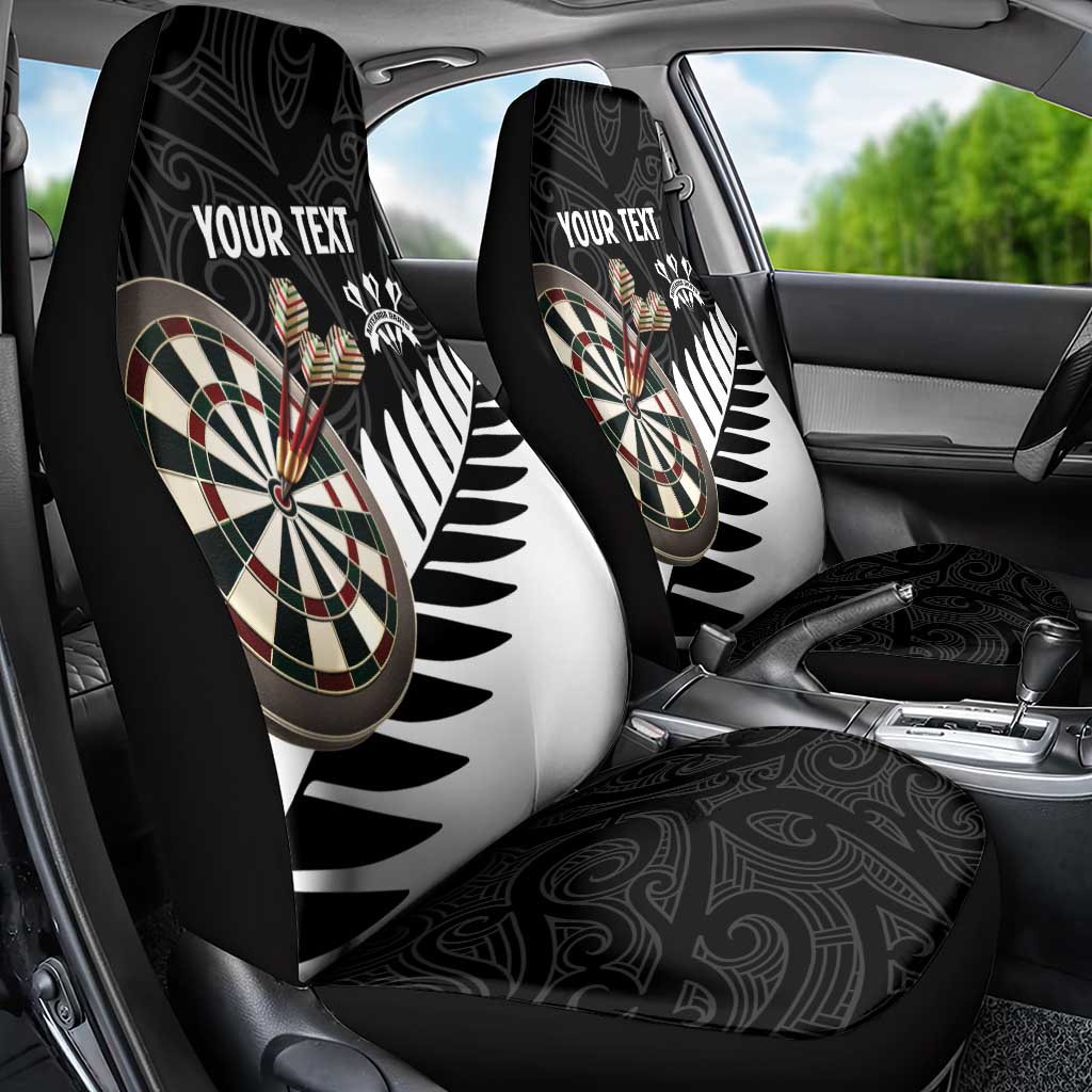 Personalised New Zealand Darts Car Seat Cover Silver Fern Aotearoa Maori Pattern - Polynesian Pride